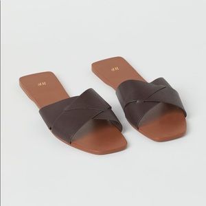 H&M Brown/Chocolate Crossover slide Sandals Size 7